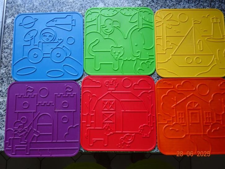 Tupperware set van 6 sjablonen, 2-zijdig te gebruiken*1990*, Kinderen en Baby's, Speelgoed | Educatief en Creatief, Ophalen of Verzenden