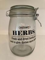 Glazen weckpot 'Herbs', Huis en Inrichting, Ophalen of Verzenden, Gebruikt, Glas, Glas of Glazen