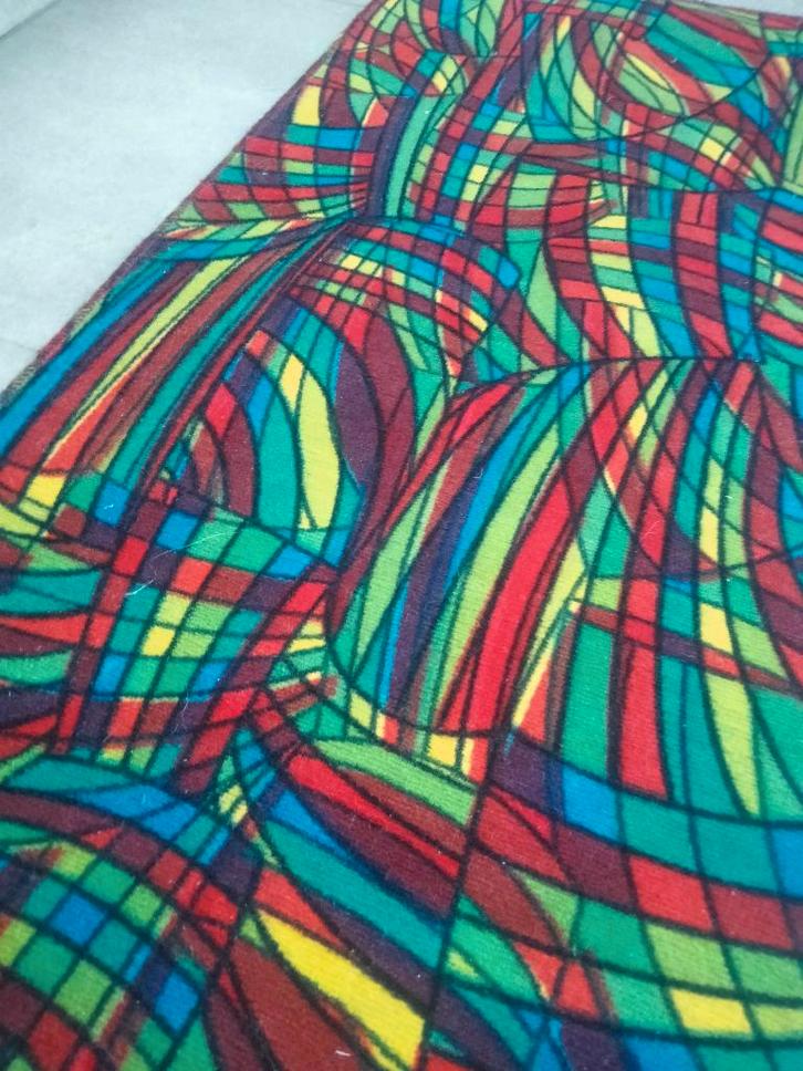 1980s vintage postmodern mat tapijt carpet 120 x 59cm, Maison & Meubles, Ameublement | Tapis & Moquettes, Utilisé, 50 à 100 cm