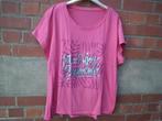 T-shirt voor dames, maat 46. (Fuchsia-kleur) 100% katoen., Kleding | Dames, T-shirts, Verzenden, Maat 46/48 (XL) of groter, Korte mouw