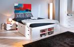 Massief grenen houten bed, Wit of Natuur met bedlades en nk., Verzenden, Wit, 200 cm, Modern