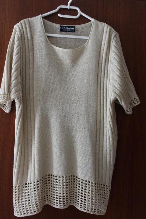 T-shirt en maille beige Damani taille XL, Vêtements | Femmes, T-shirts, Porté, Taille 46/48 (XL) ou plus grande, Beige, Manches courtes