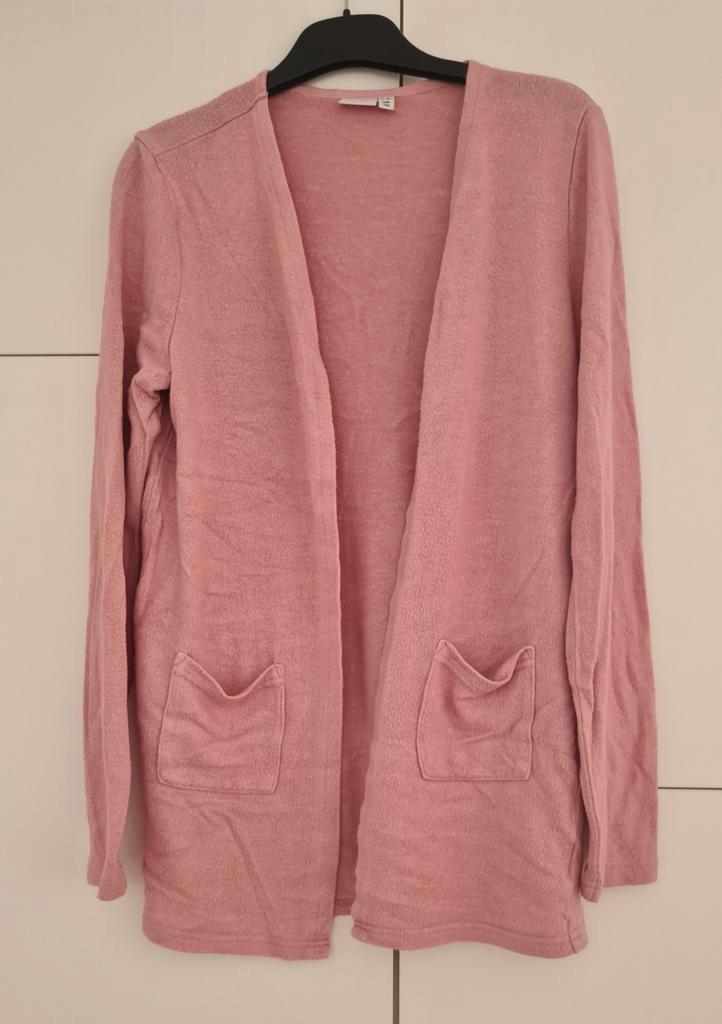 Roze open cardigan Name it Basic needs, maat 146-152, Kinderen en Baby's, Kinderkleding | Maat 146, Gebruikt, Meisje, Trui of Vest