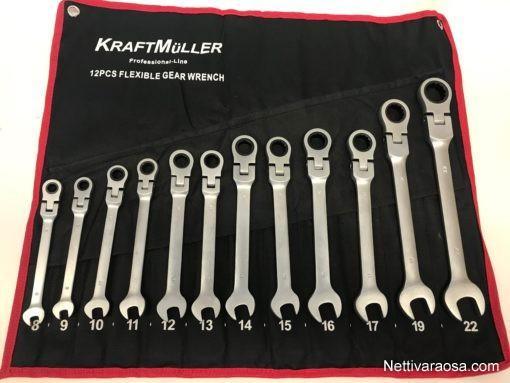 Clefs à engrenages flexible 12 pièces KraftMüller, Auto diversen, Autogereedschap, Nieuw, Ophalen