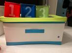 Box voor speelgoed blauw/wit/groen + 3 kleine boxen, Kinderen en Baby's, Ophalen, Zo goed als nieuw