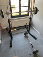 Bench press. Drukbank met gewichten., Sport en Fitness, Ophalen, Zo goed als nieuw