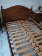 Massief eikenhouten bed met 2 nachtkastjes+LatoFlex, Ophalen, 100 tot 150 cm, Eikenhout, 200 cm of meer