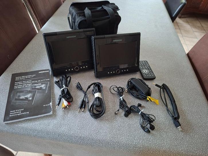 Draagbare DVD-speler met 2 schermen, Audio, Tv en Foto, DVD spelers, Gebruikt, Dvd-speler, Overige merken, Draagbaar, Ophalen