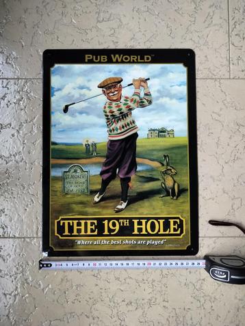 Metalen wandbord pub world the 19th hole beschikbaar voor biedingen