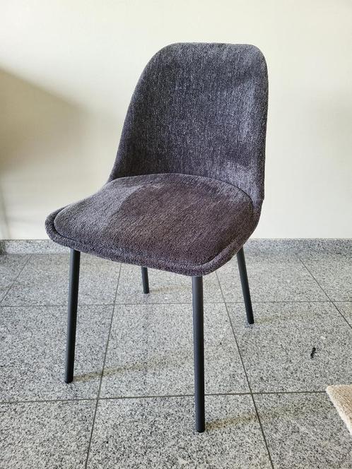 8 Eetkamerstoelen met grijze stoffen bekleding, Huis en Inrichting, Stoelen, Zo goed als nieuw, Vijf, Zes of meer stoelen, Metaal