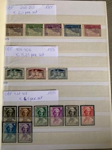 Oude postfrisse Belgische postzegels 1930- 1945