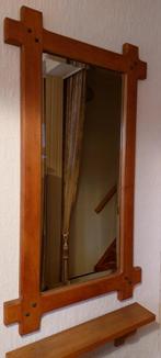Spiegel in houten kader, Antiquités & Art, Antiquités | Miroirs, Rectangulaire, Moins de 50 cm, Enlèvement, Moins de 100 cm