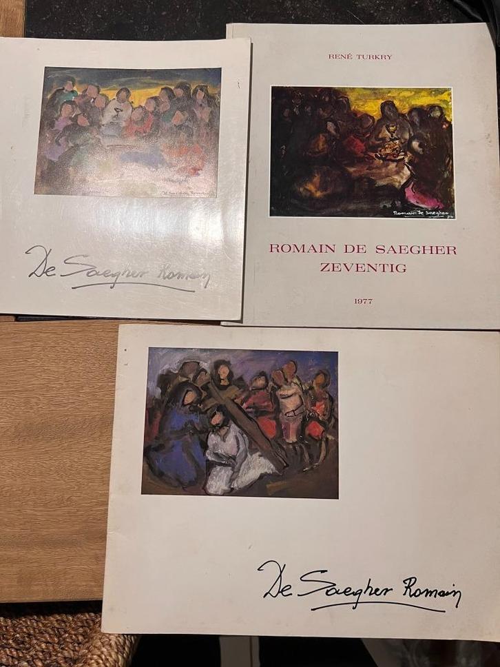 3 boeken De Saegher Romain: zeventig en Hulde aan Romain; te, Livres, Art & Culture | Arts plastiques, Utilisé, Peinture et dessin