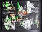 Abstract Modern Acryl canvas 30*40cm - oranje/groen/zwart, Antiek en Kunst, Kunst | Schilderijen | Modern, Ophalen of Verzenden