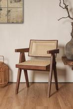 luxe design stoel hout rotan - jeanneret stijl, Riet of Rotan, Bruin, Nieuw, Ophalen of Verzenden