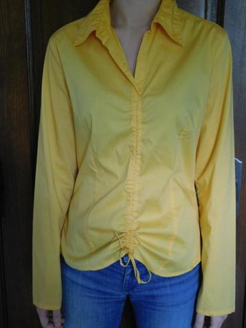 Street One gele blouse met ruches, maat EUR40