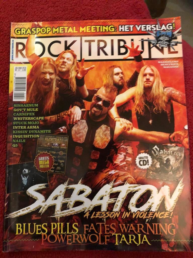 Rock Tribune - nr. 157 - juli/augustus 2016 Sabaton, Enlèvement, Comme neuf