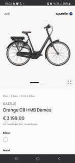 Elektrische fiets gazelle orange c8 HMB  mat zwart, Fietsen en Brommers, Elektrische fietsen, Ophalen, Zo goed als nieuw, 50 km per accu of meer
