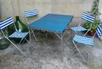 vintage opvouwbare picknicktafel SET met tafel + 4 stoelen, Enlèvement