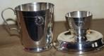 Art Déco set eierdopje + beker M.B. GERSYL geplat. zilver, Antiek en Kunst, Ophalen of Verzenden, Zilver
