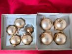 9 beige kerstballen kerst kerstboom goud nieuwjaar, Ophalen of Verzenden, Zo goed als nieuw
