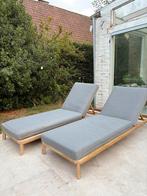 Ligbedden teak met kussens - Exterioo /500€ per stuk, Tuin en Terras, Ligbedden, Ophalen, Zo goed als nieuw, Teakhout, Verstelbaar