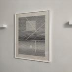 Rare lithographie de Michel Seuphor, papier japonais nacré, Enlèvement