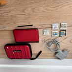 NINTENDO 3DS XL + case + 5 spelletjes + lader, Games en Spelcomputers, Spelcomputers | Nintendo 2DS en 3DS, Gebruikt, 3DS, Rood