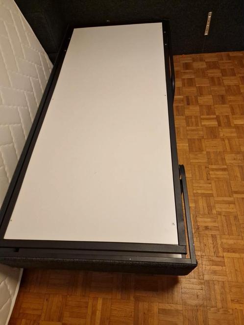 Boxspring 2x bedbodem 200x90, Huis en Inrichting, Slaapkamer | Boxsprings, Gebruikt, 90 cm, 200 cm, Tweepersoons, Zwart, Ophalen