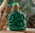Miniatuur parfumflesje malachietglas klein chip onzichtbaar, Ophalen of Verzenden, Miniatuur