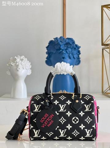 Louis Vuitton speedy 20 schoudertas zwart/wit/roze beschikbaar voor biedingen