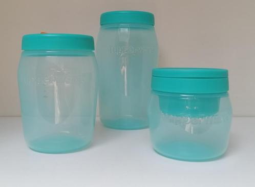 Tupperware « Universal Jar Eco » 325 - 550 - 825 ml - Promo, Maison & Meubles, Cuisine| Tupperware, Neuf, Boîte, Bleu, Enlèvement ou Envoi