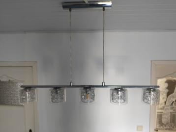 Design hanglamp 5-lichts - glas & chroom beschikbaar voor biedingen