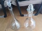 Vintage - duo van 2 mooie glazen karaffen, Ophalen of Verzenden