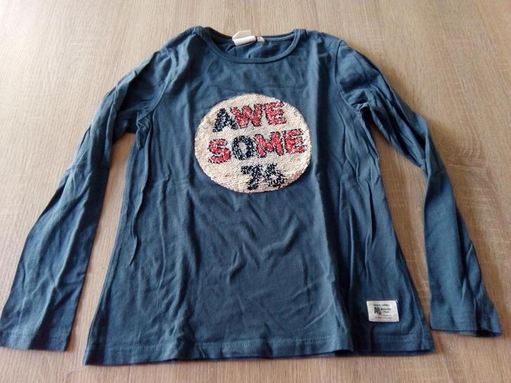T-shirt longues manches Awesome 10 ans, Kinderen en Baby's, Kinderkleding | Maat 140, Zo goed als nieuw, Jongen of Meisje, Shirt of Longsleeve