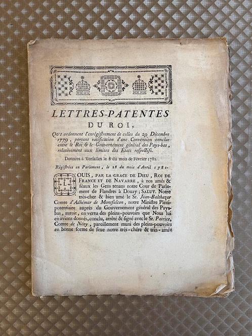 Grenscorrectie Frankrijk-Oostenrijkse Nederlanden, 1769, Antiquités & Art, Antiquités | Livres & Manuscrits, Enlèvement ou Envoi