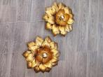 paire d' appliques florales MASCA, Maison & Meubles, Enlèvement ou Envoi, Utilisé, Métal, Vintage