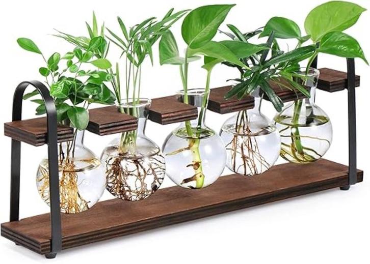 Plantenkweekstations met houten standaard GRATIS LEVERING, Tuin en Terras, Bloempotten, Nieuw, Overige materialen, Binnen, Minder dan 40 cm