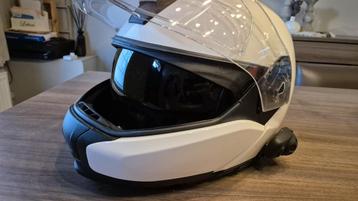 Motor helm Bmw, parel wit met zonnebril en intercom