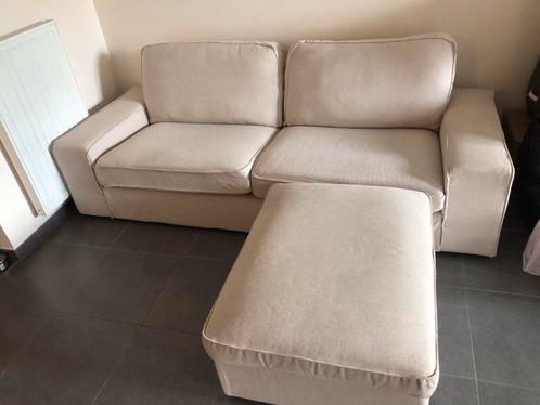 3-zitsbank KIVIK IKEA met voetenbank, Huis en Inrichting, Zetels | Zetels en Chaises Longues, Gebruikt, Driepersoons, 200 tot 250 cm