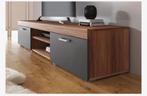 Meubella "Slim" TV Stand - Oak & Grey (200cm) – Like New!, Huis en Inrichting, Ophalen of Verzenden, Eikenhout