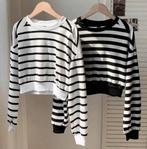 2 sweats courts rayés blanc noir longue manche SHEIN S NEUF, Neuf, Enlèvement ou Envoi, Taille 36 (S), SHEIN