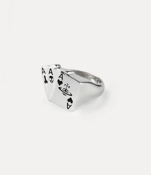 Vivienne Westwood MARVIN Ring black, Handtassen en Accessoires, Ringen, Nieuw, Dame of Heer, 18 tot 19, Zilver, Zilver, Verzenden