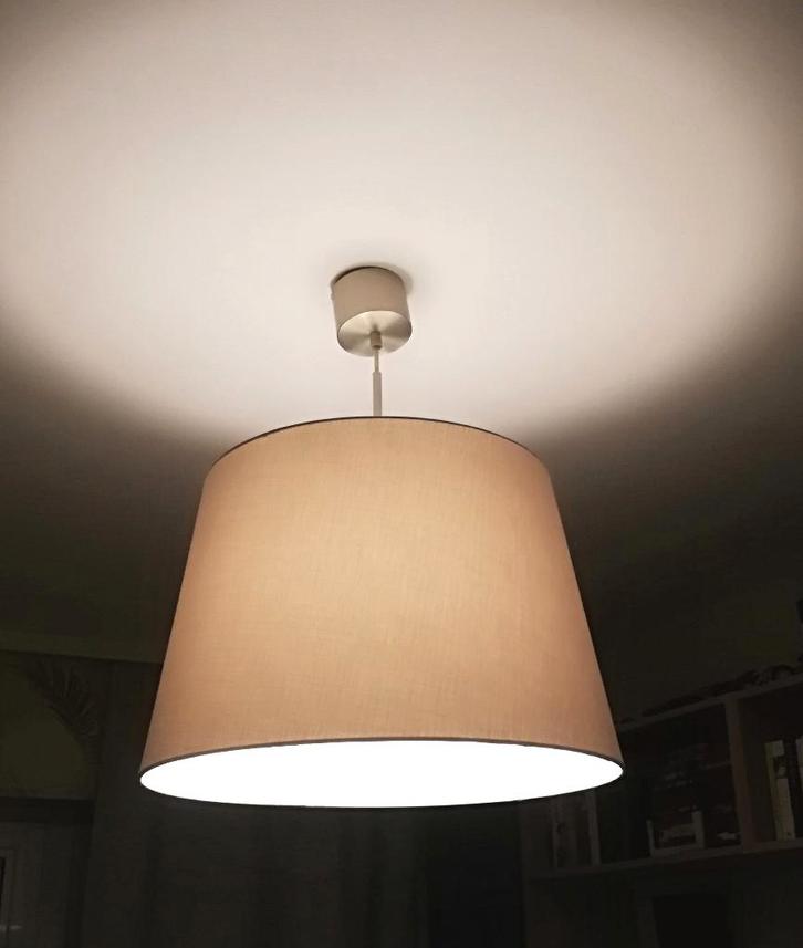 BXL  Trois abat-jours tissu gris clair 55 cm, Huis en Inrichting, Lampen | Lampenkappen, Gebruikt, Grijs, Ophalen