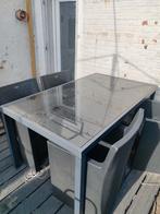 Ijzeren tuintafel mét glazen tafelblad, Tuin en Terras, Tuintafels, Ophalen