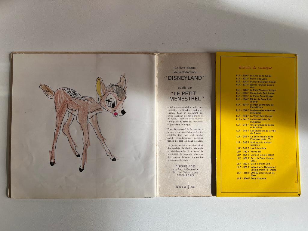 ② Livret Disney + Vinyle 45 tours - Bambi — Vinyles