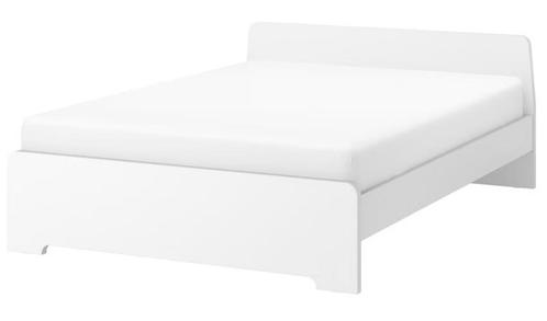 ASKVOLL Bed frame with slated base, Huis en Inrichting, Slaapkamer | Bedden, Zo goed als nieuw, Tweepersoons, 140 cm, 200 cm, Overige materialen