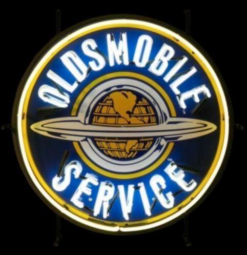 Oldsmobile service neon en veel andere garage showroom neons, Collections, Marques & Objets publicitaires, Neuf, Table lumineuse ou lampe (néon)