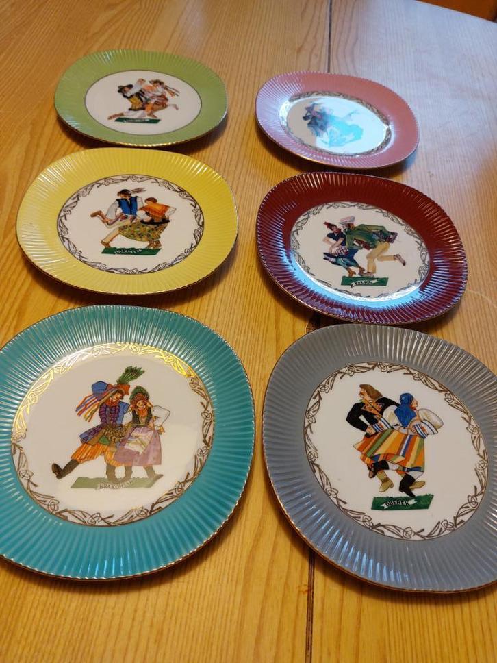 Authentieke (6) pralinemakers of kleine Poolse borden, Antiek en Kunst, Curiosa en Brocante, Ophalen of Verzenden