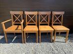 4 Chaises en bois, Ophalen, Bruin, Zo goed als nieuw, Vier